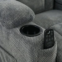 HOMCOM Elektrische Relaxfauteuil met Massage en Warmte, Stille Motor en Geheugenfunctie, Donkergrijs(m-10)