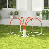 PawHut Set Agility Dog 4 Pezzi con 4 Picchetti e Borsa da Trasporto, in PE e ABS, 89x69x99 cm, Bianco e Arancione(m-6)