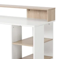 HOMCOM – Moderna Scrivania per Computer con Ripiani in Legno MDF 137 x 55 x 92cm(m-7)