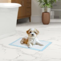 PawHut Resguardos de Treino Animais de Estimação 100 Unidades 45x30 cm Resguardos Absorventes para Cães com 6 Camadas Azul(m-10)