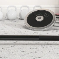 SPORTNOW 210cm Olympic Barbell Bar for 5cm Weight Plates, with Spring Clips, 19kg(m-9)