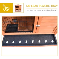 PawHut Rabbit Hutch Outdoor Guinea Pig Hutch 2-Tier Bunny Cage with No-Leak Tray 100.5 x 55 x 101 cm(m-6)