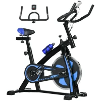 SPORTNOW Heimtrainer, leise, anpassbarer Widerstand, Pulssensor, Monitor, Blau(m-1)