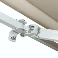 Outsunny Toldo Manual Retrátil 350x250 cm para Varanda com Manivela de Metal Impermeável e Anti-UV para Jardim Terraço Janelas Creme(m-9)