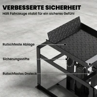 HOMCOM 2-delige hydraulische oprijramp, verstelbaar, draagkracht 3.000 kg, voor banden tot 23 cm(m-6)