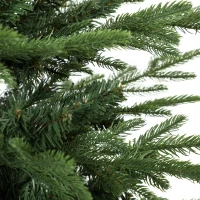 HOMCOM 180 cm Artificial Christmas Tree Full Hinged Xmas Tree Solid Pine Wood Stand, Green(m-10)