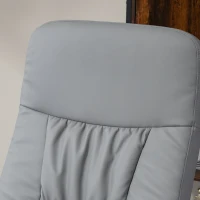 HOMCOM 2-delige Fauteuil Set met Poef, Relaxfauteuil met Poef, Hoogteverstelbaar, Kanteelbare Rugleuning, Lichtgrijs(m-7)