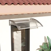 Outsunny Tettoia in Policarbonato Anti-UV da Esterno per Porte e Finestre da 100x80 cm(m-10)