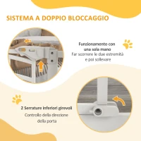 PawHut Cancellino per Cani taglia Piccola e Media con Chiusura Automatica, in Acciaio e PA, 74-80x76 cm, Bianco(m-4)