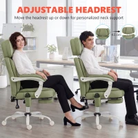 HOMCOM High Back Vibration Massage Office Chair Heated Reclining Computer Chair w/ Adjustable Height, Swivel Wheels, Lime Green(m-9)