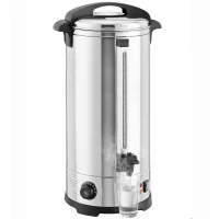HOMCOM 24L Catering Urn, 2500W Stainless Steel Hot Water Boiler Dispenser with Thermostat, Keep Warm Function and Easy Pour Tap(m-14)
