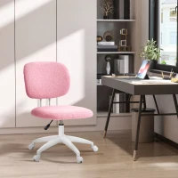 Vinsetto Bureaustoel draaibaar, hoogteverstelbaar, 48cm x 53cm x 80-90cm (BxDxH), Roze(m-2)
