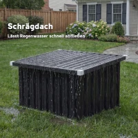 Outsunny Robotmaaiergarage staal 108 x 86 x 62,5 cm robotmaaiergarage met schuin dak beschermrand verzinkt staal(m-5)