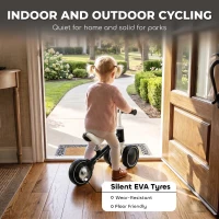 AIYAPLAY Balance Bike for Kids 1-2 Years, Toddler Bike with Adjustable Seat and Lighting Rear Wheels for Boys and Girls, Black(m-7)