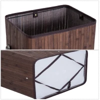 HOMCOM Panier à Linge en Bambou Brun Foncé(m-9)