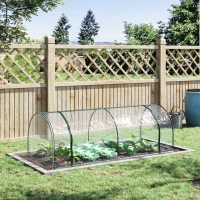Outsunny kas, kweekkas met deur, koude kas, plantenhuis, plantenteelt, staal PVC, 250 x 100 x 80 cm(m-2)