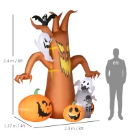 Outsunny 7.9ft Light-Up Halloween Tree Inflatable(m-3)