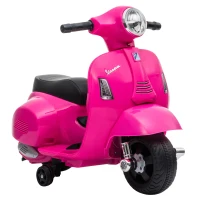 HOMCOM Vespa Licensed 6V Kids Electric Motorbike Ride On Motorcycle  Battery Powered for 18-36 Months with Horn, Pink(m-1)