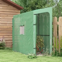 Outsunny Anleun-kas Kweekbak Kassen, oprolbare deuren, weerbestendig, 200 cm x 80 cm x 200 cm, Groen(m-2)