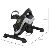 HOMCOM Mini Thuistrainer Pedaletrainer voor Beentraining Pedal-Trainer met Bevestigingsriem Antislipmat(m-3)