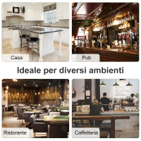 HOMCOM Set 2 Sgabelli da Bar Alti in Stile Industriale con Schienale e Poggiapiedi, Seduta in Finta pelle e Gambe in Legno, Sgabelli Vintage per Cucina e Ristorante, 52x53x101cm(m-7)