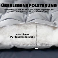 Outsunny Camping Isomatte faltbare 8cm Dick Campingmatratze mit rutschfester Hülle Gurten für Camping 200 x 80 cm Hellgrau(m-4)