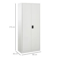 Vinsetto Cool Rolled Steel Tall Office Lockable Filing Cabinet 2 Doors 4 Internal Adjustable Shelves Bookcase Cabinet Storage Unit 80 L x 40 W x 184 cm(m-3)