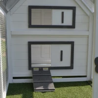 PawHut Chicken Coop with Run Wooden Hen House Pet Poultry Coops Cages Small Animal Outdoor Pen with Nesting Box 166 x 124 x 112cm(m-8)