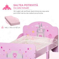 Homcom Pat Copii Roz – 143×73×60 cm, Lemn, pentru Varste 3-6 Ani(m-7)