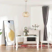 HOMCOM Lustre suspension design filaire dorée Ø 37 x 150 cm métal doré(m-2)