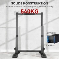 SPORTNOW Dipstation, push-up rek, 93-117 cm hoogteverstelbaar, 540 kg draagvermogen, full-body training, zwart(m-4)