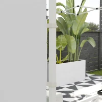 Outsunny Paredes Laterais para Tenda de 2 Painéis 295x195 cm com Janela Enrolável e Porta com Fecho de Correr para Tenda 3x3 m ou 3x6 m Branco(m-9)