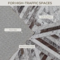 HOMCOM Modern Area Rug, Triangle Pattern Non-Slip Washable Rug, Chenille Floor Carpet for Living Room, Bedroom, Dining Room, Home Office, 230 x 160 cm, Brown(m-4)
