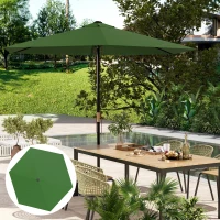 Outsunny Toldo de Substituição para Chapéu de Sol de 3m com Ventilação Superior Proteção UV 30+ para Exteriores Verde(m-8)