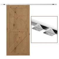 HOMCOM Kit Porta Scorrevole in Metallo con Utensili, Rulli, Guida, Blocchi e Chiave Esagonale, 186x2.5x3.77 cm(m-10)