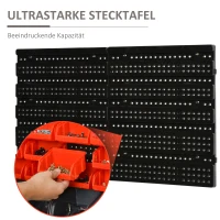 DURHAND Schappenrek, Opbergsysteem voor Werkplaats, 30 Dozen in 2 Maten, Stapelbaar, 63x18x37,5cm, Rood(m-4)
