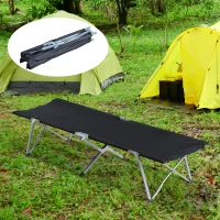 Outsunny Cama de Campismo Dobrável de Tela Oxford 600D com Estrutura Metálica Suporta até 136 kg para Praia e Caminhadas 193x64x40 cm Preto(m-10)