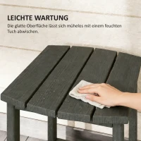 Outsunny Tuintafel, weerbestendig balkontafel van HDPE, eettafel outdoor campingtafel voor tuin terras balkon 48x37x46 cm grijs(m-8)