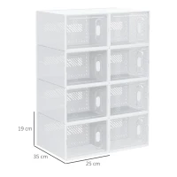 HOMCOM DIY-schoenenkast met 8 vakken, kunststof, transparant(m-3)