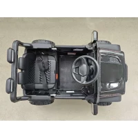 AIYAPLAY Elektro-Kinderauto 12V, Elektrischer Kinder-Buggy, 2-4 km/h, 2 Motoren, Fernbedienung, Lithium-Batterie, Schwarz(m-1)