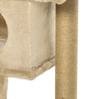 PawHut Krabpaal met jute krabmat, ligplatform, speelbal, kattenhuis, koffiebruin, 40 x 40 x 57 cm(m-13)