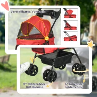 PawHut opvouwbare hondenbuggy rood 67 x 45 x 96 cm(m-6)