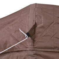Outsunny 3.5m x 4m Hexagonal Pop Up Gazebo, Canopy Tent Sun Shelter for Patio Outdoor Party, Height Adjustable, with Mosquito Netting and Carry Bag - Brown(m-8)