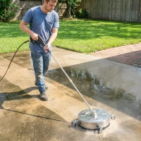 Outsunny Pressure Washer Surface Cleaner 3600 PSI Power Washer Rotary Surface Cleaner with 4 Wheels for Driveways(m-10)