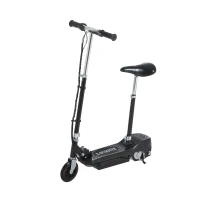 HOMCOM Monopattino Elettrico Pieghevole per Bambini con Seggiolino Regolabile, in Metallo e PE Nero, 78x37x99 cm(m-10)