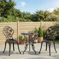 Outsunny Tuinmeubel 3-delig Tuinset zitgroep balkonset balkonmeubel decoratie, bronskleurig(m-2)