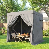 Outsunny Pavillon 1,85x1,85m Wasserdicht Stabil Winterfest Pop-up Faltpavillon mit 4 Mesh-Seitenteilen Tasche, UV 30+(m-9)