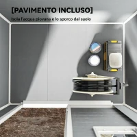 Outsunny Capanno da Giardino, Capanno in Plastica con Pavimento, Finestra, Porta con Serratura e Prese d'Aria, Grigio(m-5)