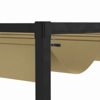 Outsunny Pergola, robuuste zonwering voor tuin, balkon, terras, van metaal en kunststof, UV- en waterafstotend, Khaki(m-9)