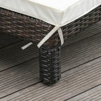 Outsunny Conjunto de 2 Tumbonas de Jardín Tumbonas de Ratán PE Reclinable en 5 Posiciones para Terraza Patio 196x65x22 cm Marrón(m-9)